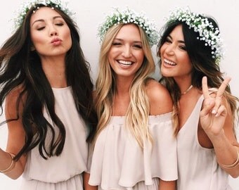 Artificial Babys Breath Flower Crown, Look and Feel Real !! Baby's breath Headpiece, Babys breath Floral crown, Wedding headpiece