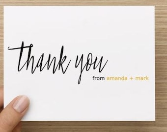 Bridal Shower Thank You Card. Modern thank you card. Personalized. Multiple pack sizes available!