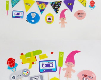 90s Party Photo Booth Props Printable 90s props 90s