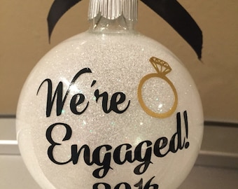 Engagement ornament, Wedding ornament, Christmas ornament, christmas gift,