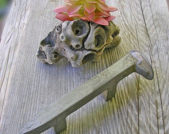 2 Railroad Spike Cabinet Pulls, Authentic 6.5" Railroad Spike Knobs, Drawer Pulls, Rustic Kitchen Knobs, Home Improvement, One Pair Handles