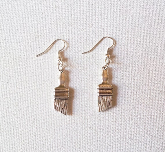 Paint Brush Earring Silver Earring Dangle Earring Cute
