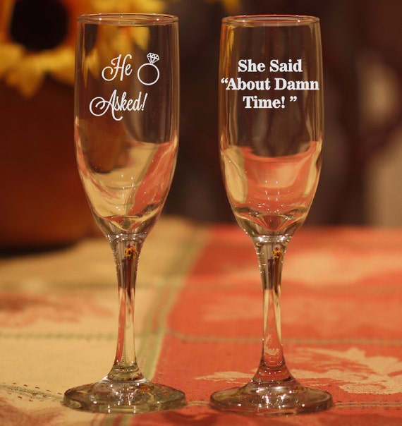 Best Engagement Gift Funny Engagement Champagne Glasses