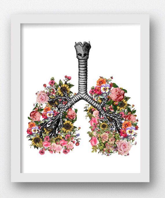 flowers sticker printable Lungs Lungs Flower Floral Anatomical LungsColorful Flower