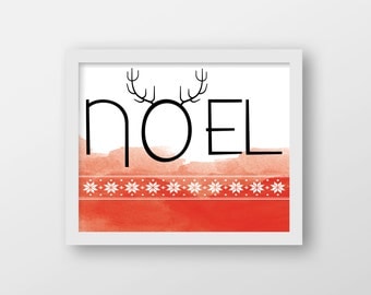 Noel Art Print - Christmas Art - Holiday Decor - Holiday Card