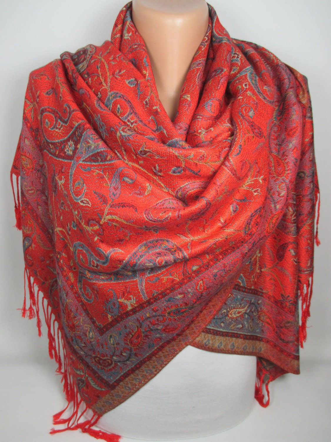 VALENTINES DAY Pashmina Scarf Oversize Scarf Red by MelScarf