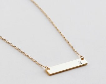 Personalized Bar Necklace, Name Gold Bar Necklace, Bridesmaid gift, christmas, best friend, valentines day gift, friendship necklace jewelry