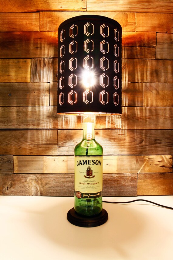 Table Lamp Jameson Irish Whiskey Glass Bottle by IdaradoLighting