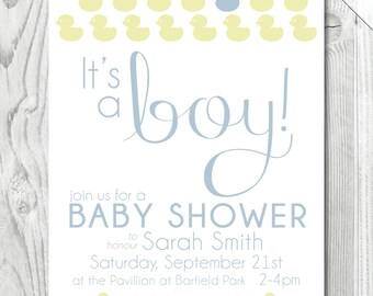 Duckie Baby Boy Shower Invitation | Digital | Baby Boy | Printable | Duckie Theme | Baby Shower | Invitation
