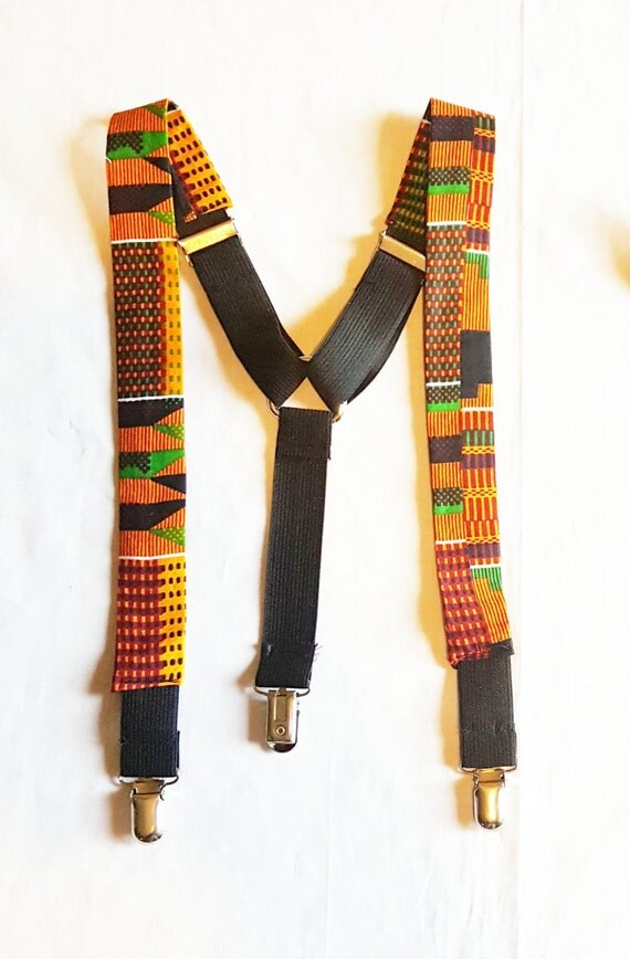 African Kente Suspenders African Print by GeekFashionSource