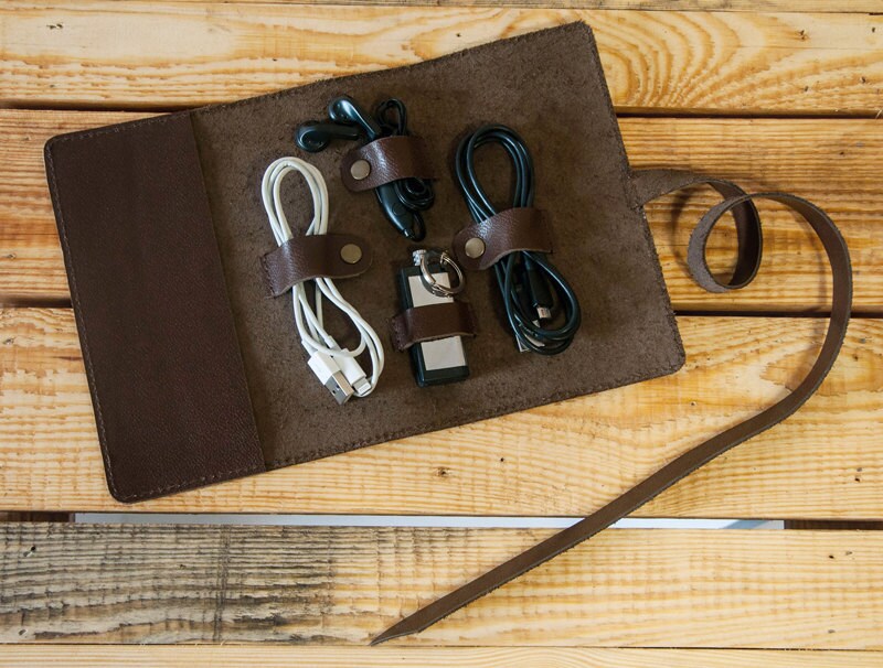 Leather Cord Wrap Personalized Cord Organizer Cable