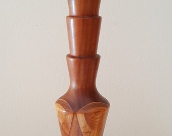 Vintage Mid Century Modern Danish Lamp~Vintage Modern Danish Table Lamp~Vintage Teak and Walnut Inlay Danish Modern Table Lamp~Rewired