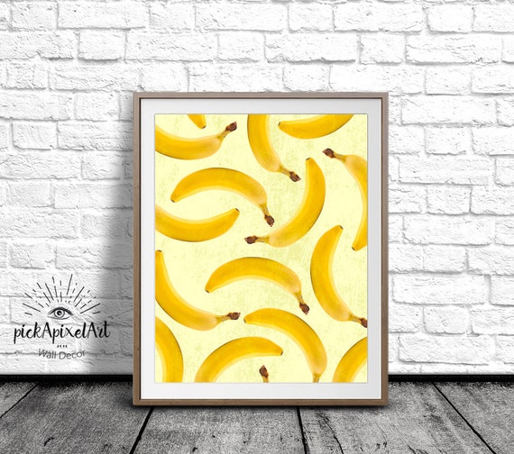Banana Wall Art Banana Art Print Tropical Print Printable