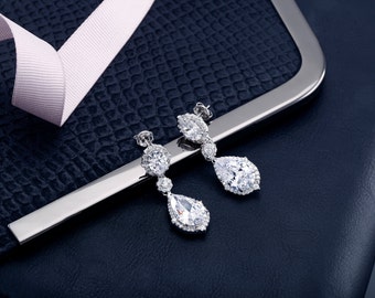 Bridal Earrings Wedding Earrings Wedding Jewelry Bridal Jewelry Crystal Earrings Bridesmaid Earrings Rhinestone Earrings Cubic Zirconia