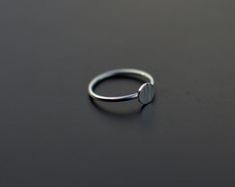 Sterling Silver Ring, Circle Ring, Textured, Circle, Modern, Contemporary, Minimal