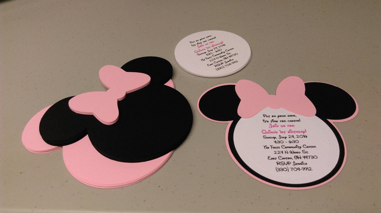 Homemade Minnie Mouse Birthday Invitations 1