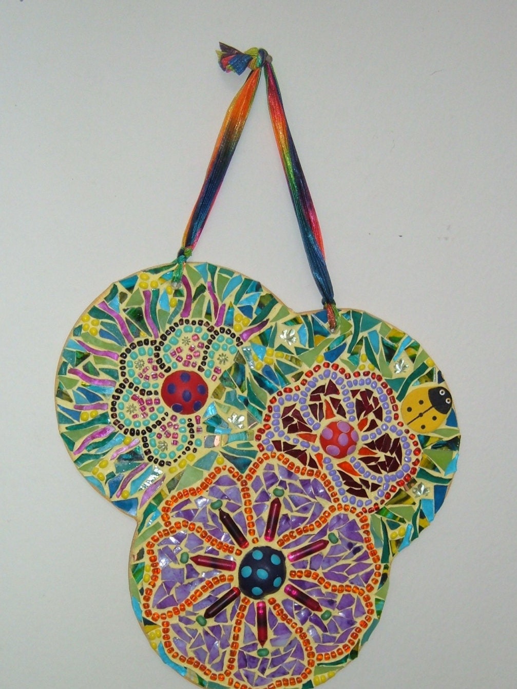 Original CD Mosaic Art One of a Kind Home Decor Reuse