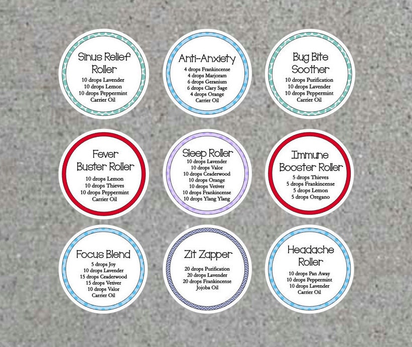 essential oil roller bottle labels custom waterproof stickers