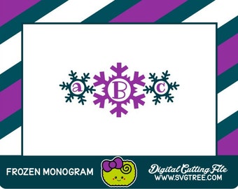 Snow Princess Monogram, Snowflake SVG, Frozen Monogram, SVG Files, Vector Art, Cricut Design Space, Silhouette Studio, Digital Cut Files