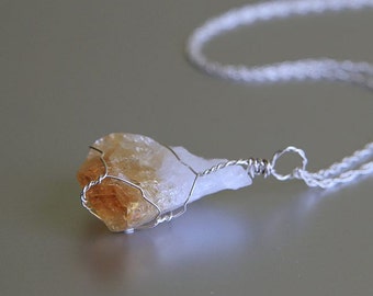 Unique citrine necklace related items | Etsy