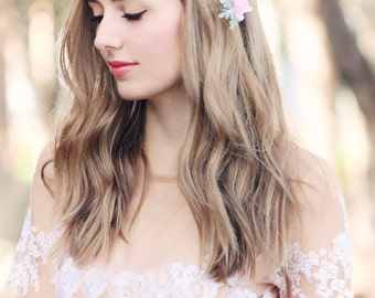 Rose clips pink wedding flower hair accessories bridal aceccessories floral hair pins roses bobby pins