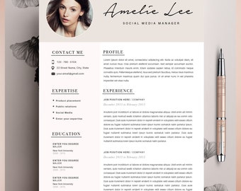 Creative Resume Template, CV Template, Instant Download, Editable in MS Word and Pages + Cover Letter.