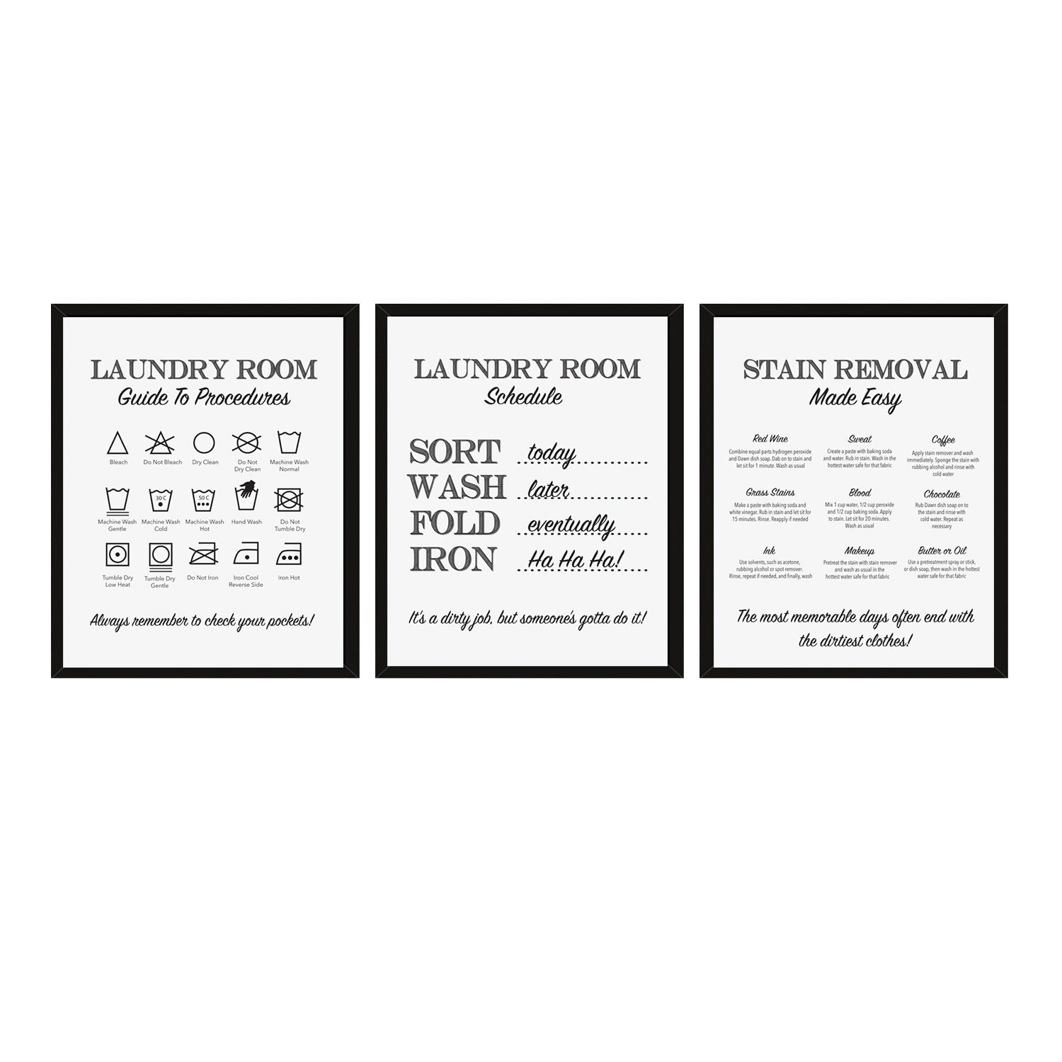 Laundry Room Art Laundry Prints Laundry Rules by bonmotprints