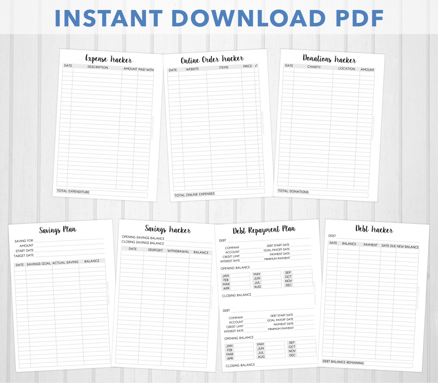 A5 BUDGET &amp; FINANCE Printable Monthly Budget Expense