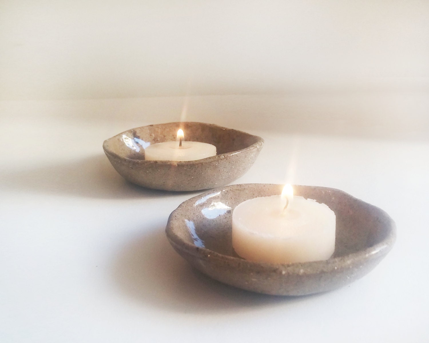 Small ceramic candle holder Set of two ceramic by NoykiCeramics