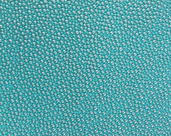 Turquoise Silver Pebble Dotted Vinyl Fabric - Sold By The Yard - 53"