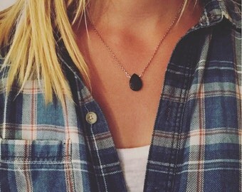 01 - The D R O P L E T - lava diffuser necklace - minimalist - Sterling Silver - 14K Gold Filled