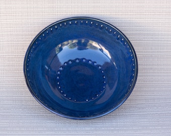 handmade, handmade pottery, pottery bowl, blue bowl, handmade blue bowl, handmade pottery blue bowl, small design bowl, decorated blue bowl