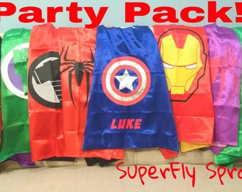 READY TO SHIP! Set of 5 Five Kids Superhero Capes - 35 Styles!