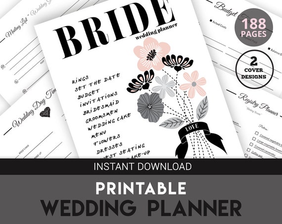 Printable Wedding Planner Kit Printable PDF Wedding by KEEPSAKED