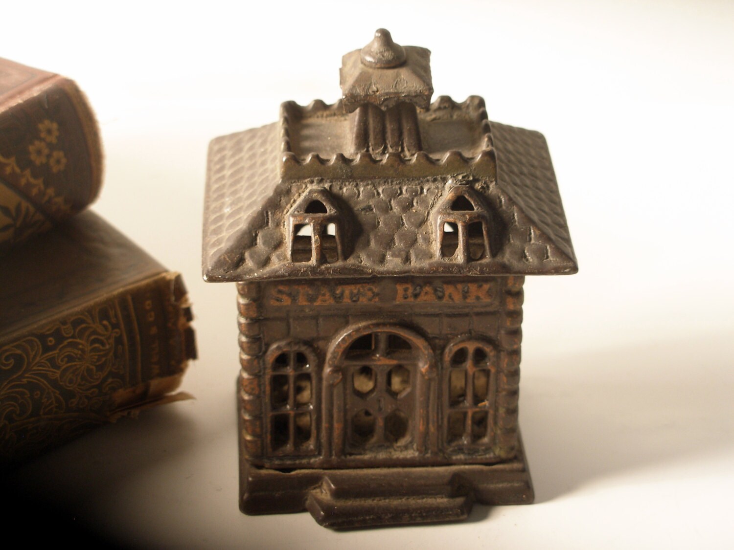 Antique Cast Iron Bank Building Iron Still Bank State Bank