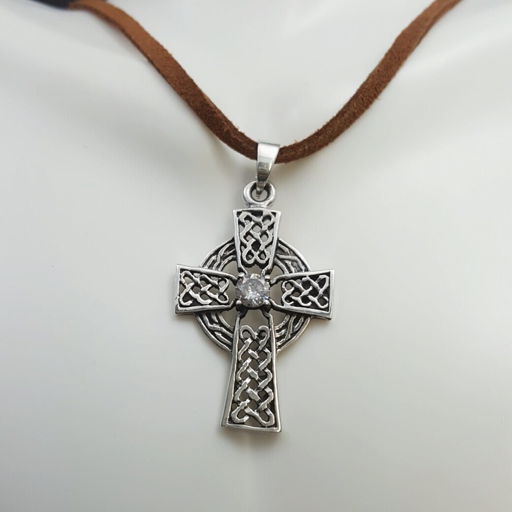 Celtic Cross Necklace. solid STERLING silver by TheWrenandRabbit