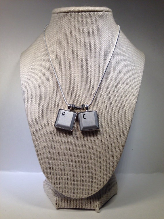 Techie Keyboard Pendant Necklace Personalized With Up to Two Laptop