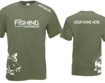 Personalised Fishing T-Shirt Masterbaiter TShirt Funny Tshirt Father's Day Carp Fishing Sea Fishing Course Fishing Fly Fishing