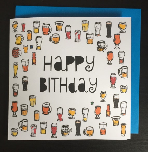Birthday card/ happy birthday card/ beers by Asodesigns on Etsy