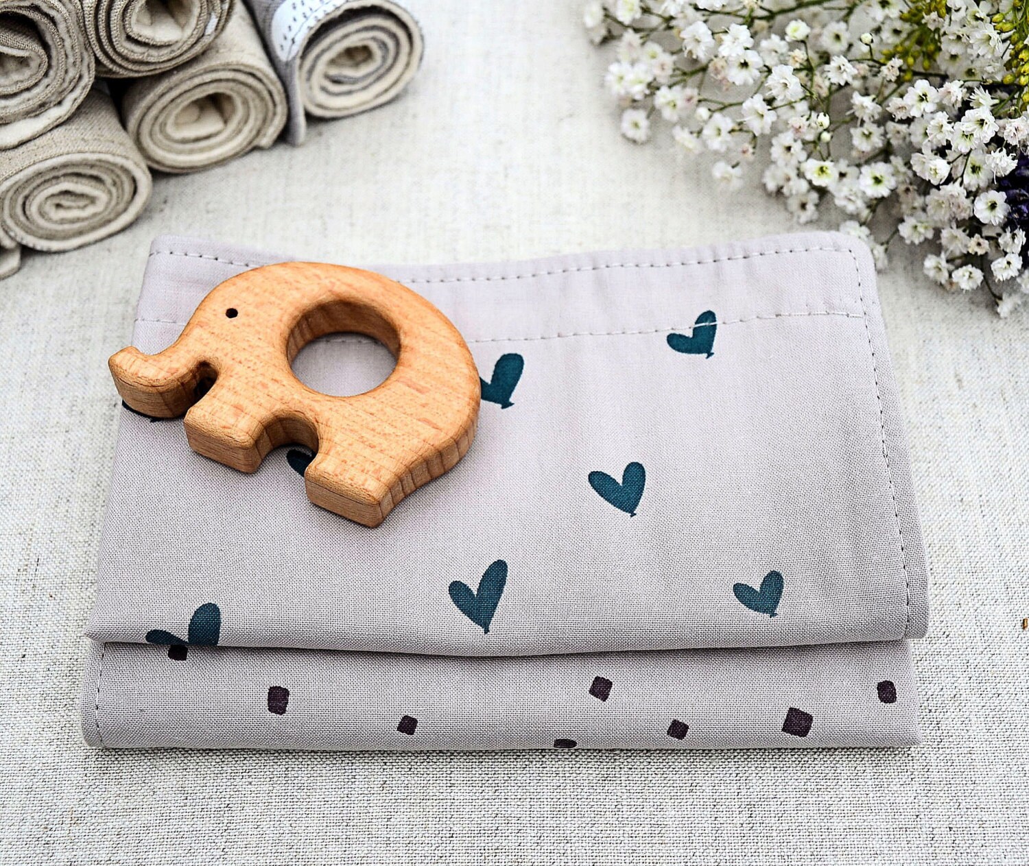 Set of 2 Organic Cotton Burp Cloths by bluebrontide on Etsy