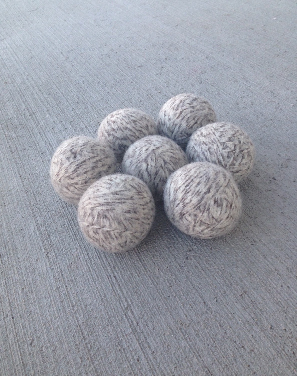 SALE Felted Wool Dryer Balls Eco 100 Wool Set of 7 Eco