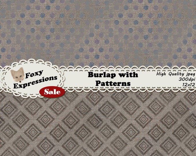 Burlap Seamless Patterns and Textures comes with unique designs that seamlessly tile together. Plaid, chevron, chains, damask, blue, & pink