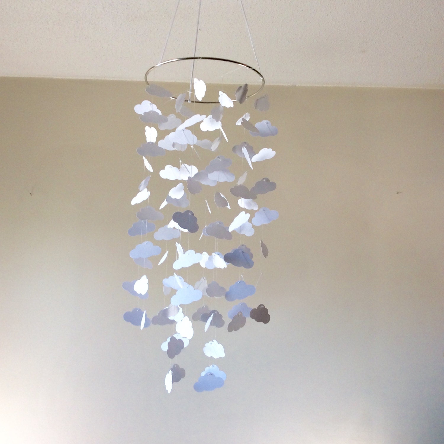 Baby Nursery mobile White cloud mobile Modern crib mobile