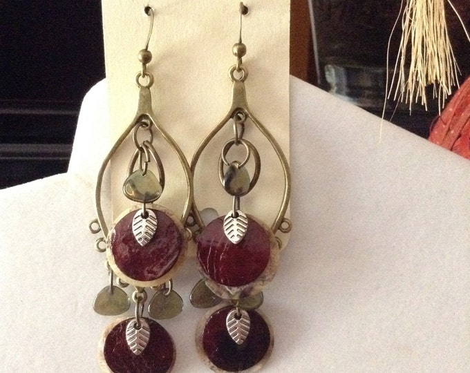 Shell / Czech Glass Earrings