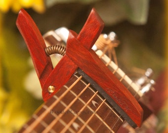 Bloodwood ~ Wooden Guitar Capo ~ Adjustable Tension ~ WoodenK ~ (Acoustic, Electric, Classical, Banjo & Ukulele)