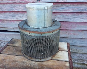 Vintage Homemade Cricket Container, Vintage Fishing Bait Container, Old Cricket Can,Fishing Supply, Re purpose Piece Home Decor Fishing