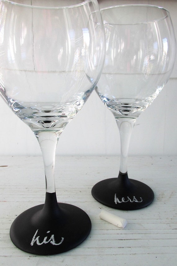 Chalkboard Wine Glasses Chalk Paint Wine Glasses