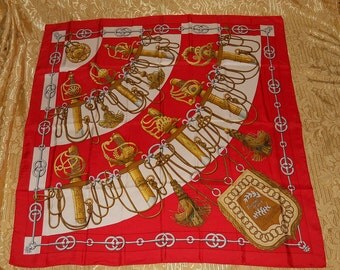 Genuine vintage Hermès scarf " Cliquetis " J. Abadie