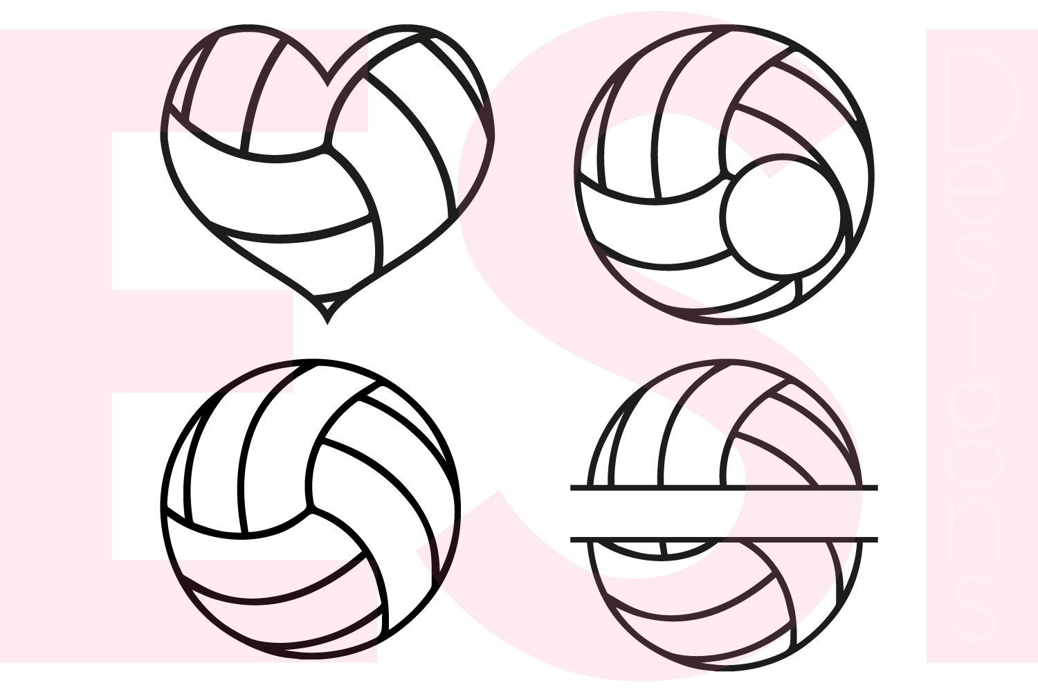 Download Volleyball svg Monogram svg SVG DXF EPS svg files for use
