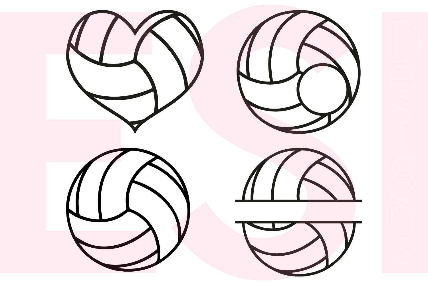 Download Volleyball svg, Monogram svg, SVG, DXF, EPS, svg files for ...